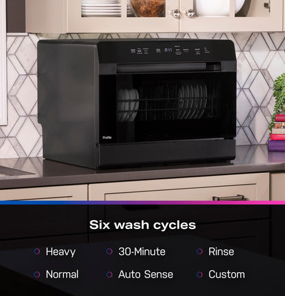 PZF560HGWBB GE Profile™ ENERGY STAR® Smart Compact Dishwasher for Countertop or Built-In