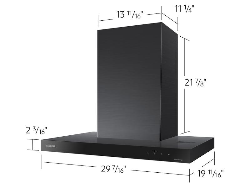 Samsung NK30CB600W33AA 30" Bespoke Smart Wall Mount Hood in Clean Deep Charcoal