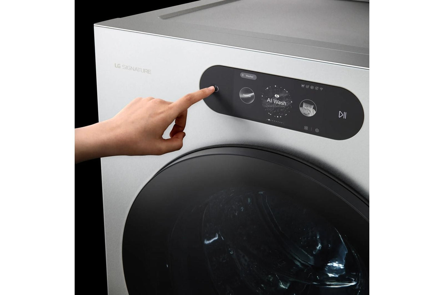 WM9900HSA LG SIGNATURE 5.8 cu. ft. Mega Capacity Smart Front Load Washer with Built-In Intelligence, TurboWash® 360(degree), ezDispense® and Touch LCD Control