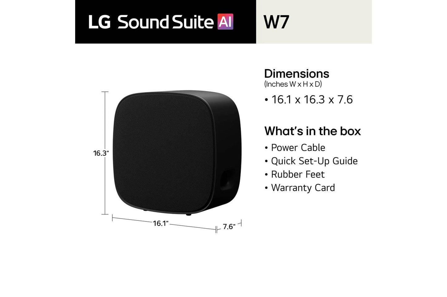 Lg W7 Sound Suite W7 8-Inch Subwoofer  Deep Bass  Wireless