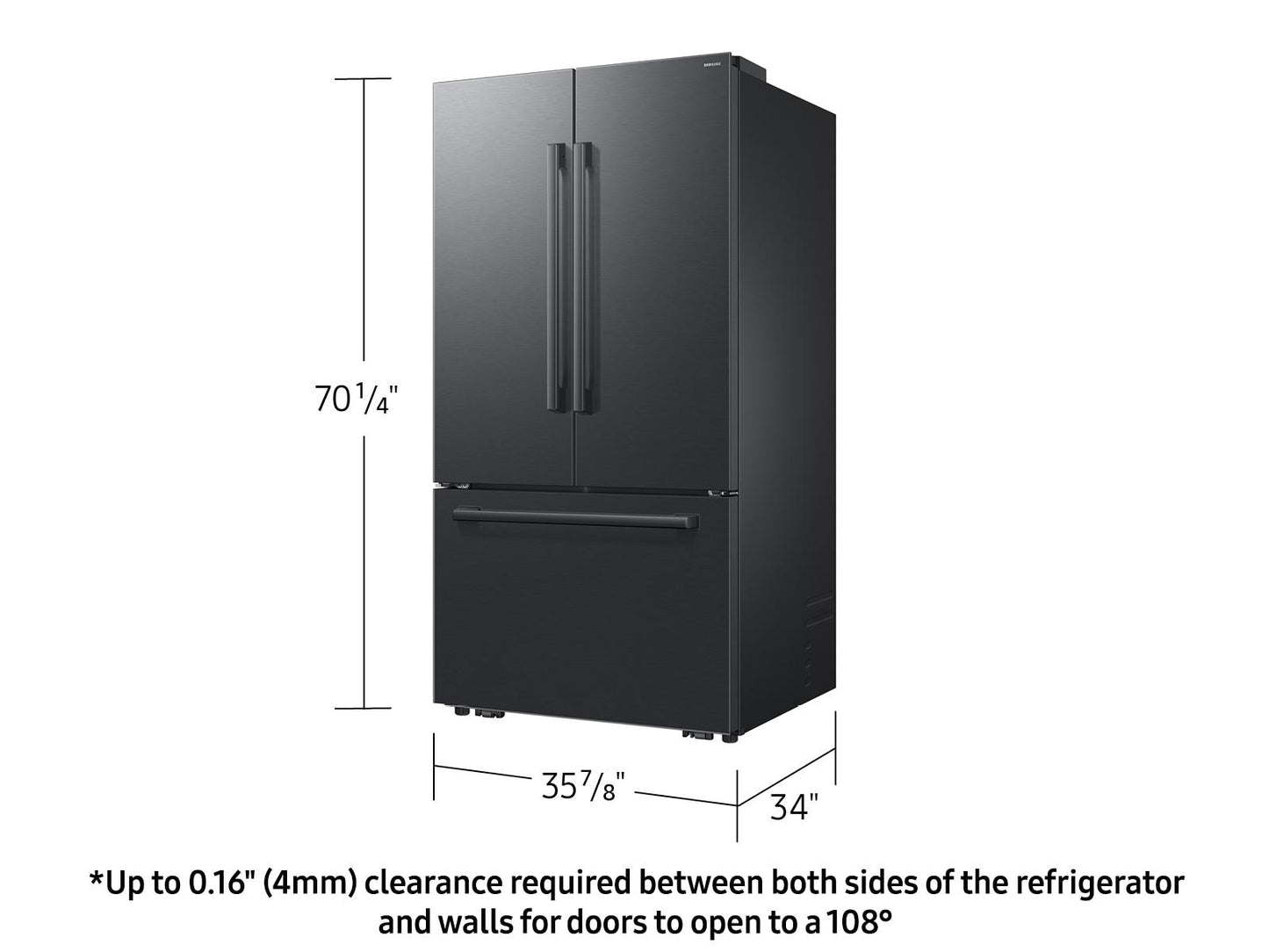 Samsung RF70H30KEE Bespoke AI 3-Door French Door Zero Clearance Fit  In-Door Tall Dispenser  30 cu.ft.