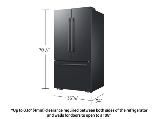 Samsung RF70H30KEE Bespoke AI 3-Door French Door Zero Clearance Fit  In-Door Tall Dispenser  30 cu.ft.