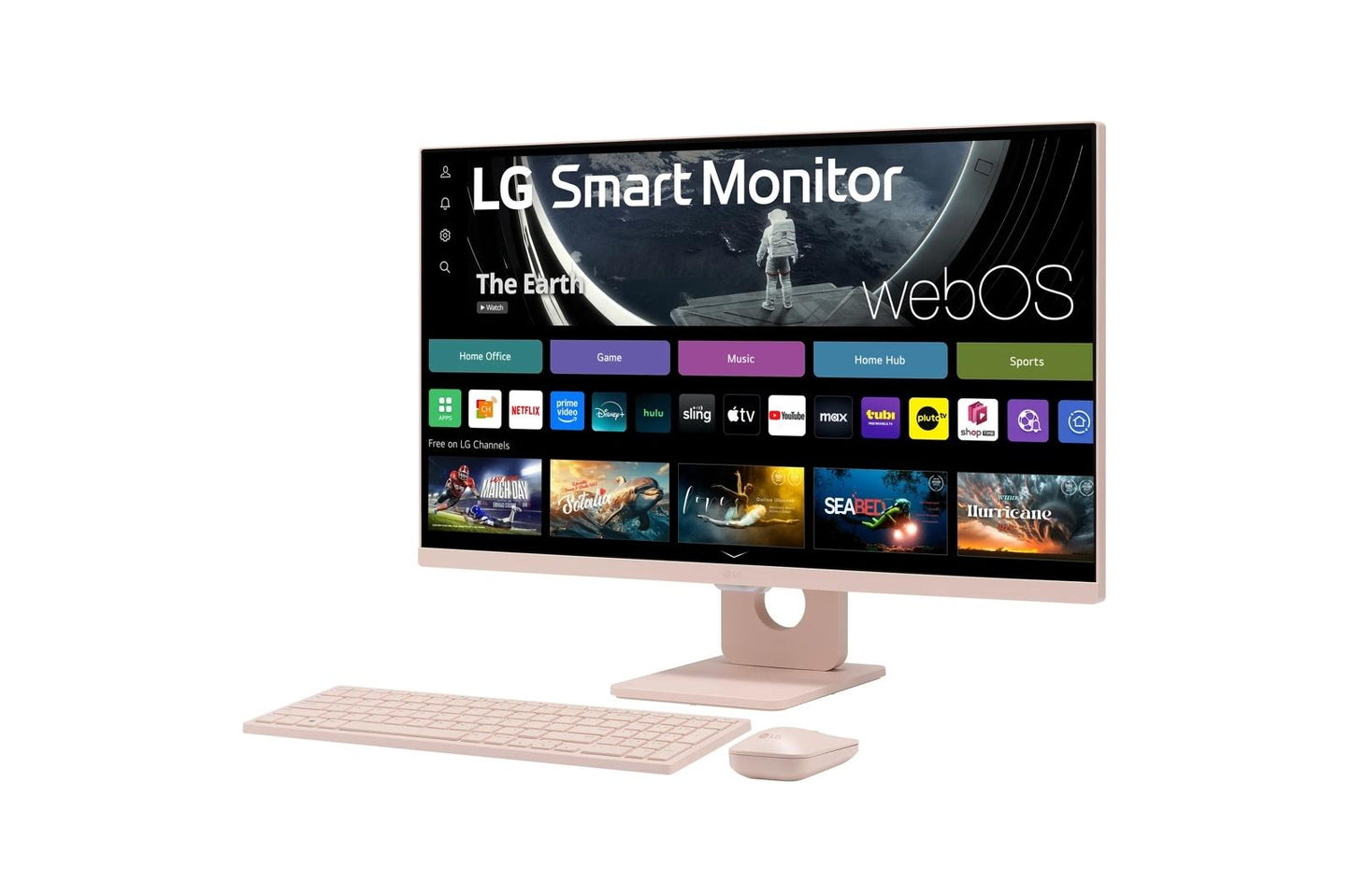 Lg 27SR5BFP 27 Inch Full HD IPS Smart Monitor with webOS Desktop Setup Including Wireless Keyboard and Mouse
