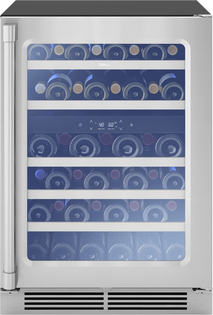 Zephyr PRPW24C02AG Presrv Pro Wine Cooler, 24in Under Cabinet, SS+Glass, Reverse Door, 2 Zone