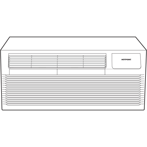 AH11H09D3B Hotpoint® PTAC Heat Pump Unit with Electric Heat Backup 9,000 BTU, 20 amps, 230/208 Volt