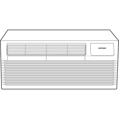 AH12H12E3B Hotpoint® PTAC Heat Pump Unit with Electric Heat Backup 12,000 BTU, 265V, 20amp