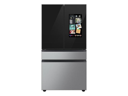 Samsung RF29BB8900QK Bespoke 4-Door French Door Refrigerator (29 cu. ft.) - in Charcoal Glass Top and Family Hub™ Panels with Stainless Steel Middle and Bottom Panels
