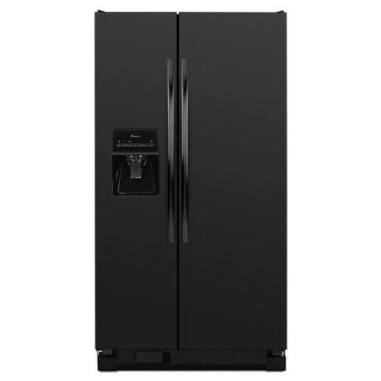 Amana® 35.5-inch Wide Amana® Side-by-Side Refrigerator with Gallon Door Storage Bins -- 24 cu. ft. Capacity - Black