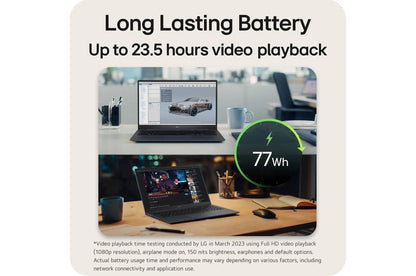 16Z90SHADB9U1 LG gram 16 Inch Lightweight Laptop, Intel® Evo™ Edition - AI-enabled Intel® Core™ Ultra 7 processor, Windows 11 Home, 32GB RAM, 2TB (1TB x 2) SSD, Black