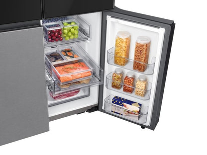 Samsung Bespoke 4-Door Flex™ Refrigerator (29 cu. ft.) with Family Hub™  in Charcoal Glass Top and Stainless Steel Bottom Panels