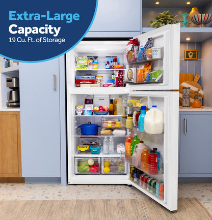 GPS19KGZWW GE 19 Cu. Ft. Garage Ready Top-Freezer Refrigerator
