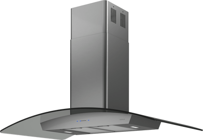 Zephyr ZREE42BBSGG Ravenna Island, 42in, Black SS+Gray Glass, LED