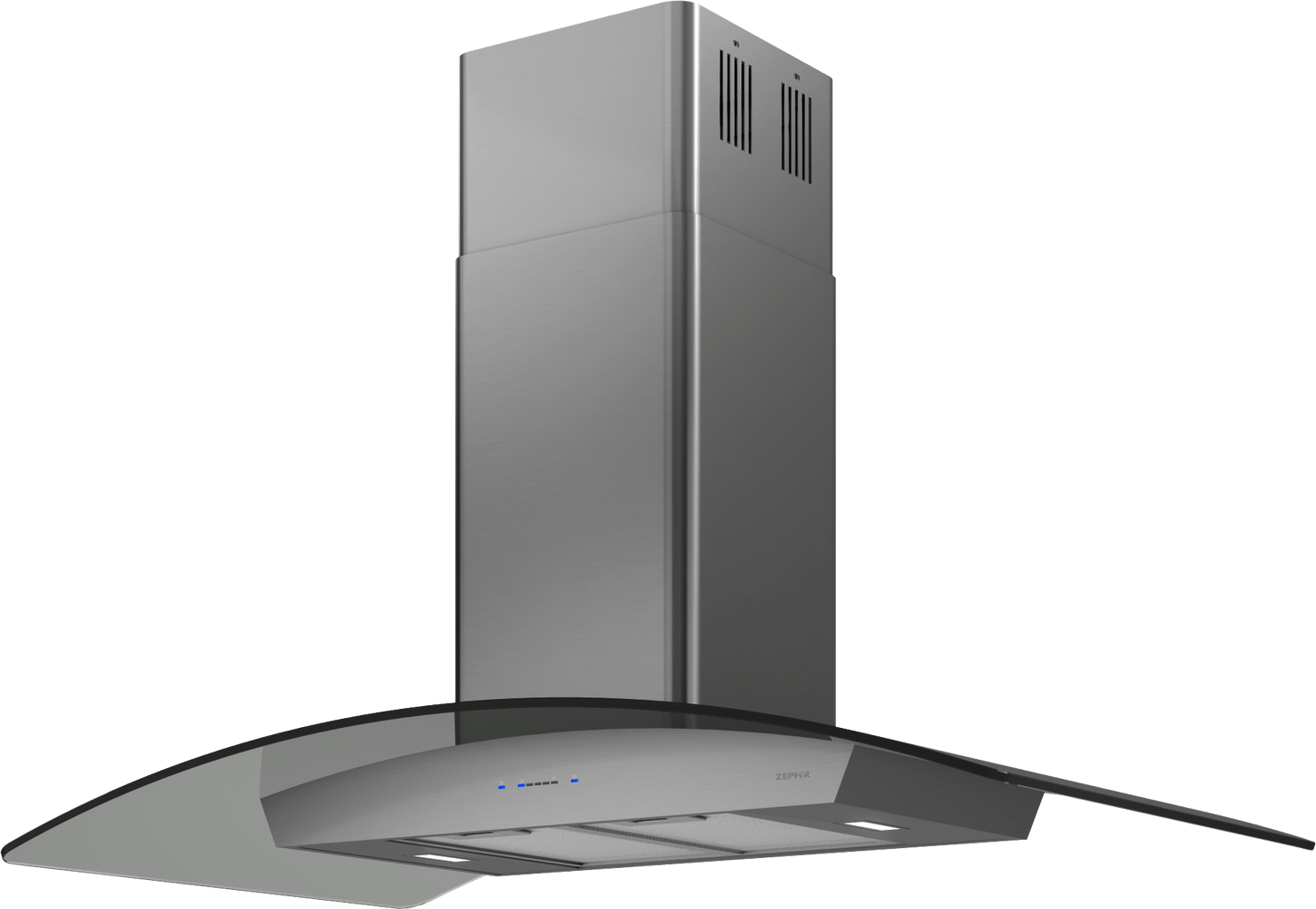 Zephyr ZREM90BBSGG Ravenna Island, 90cm, Black SS+Gray Glass, LED