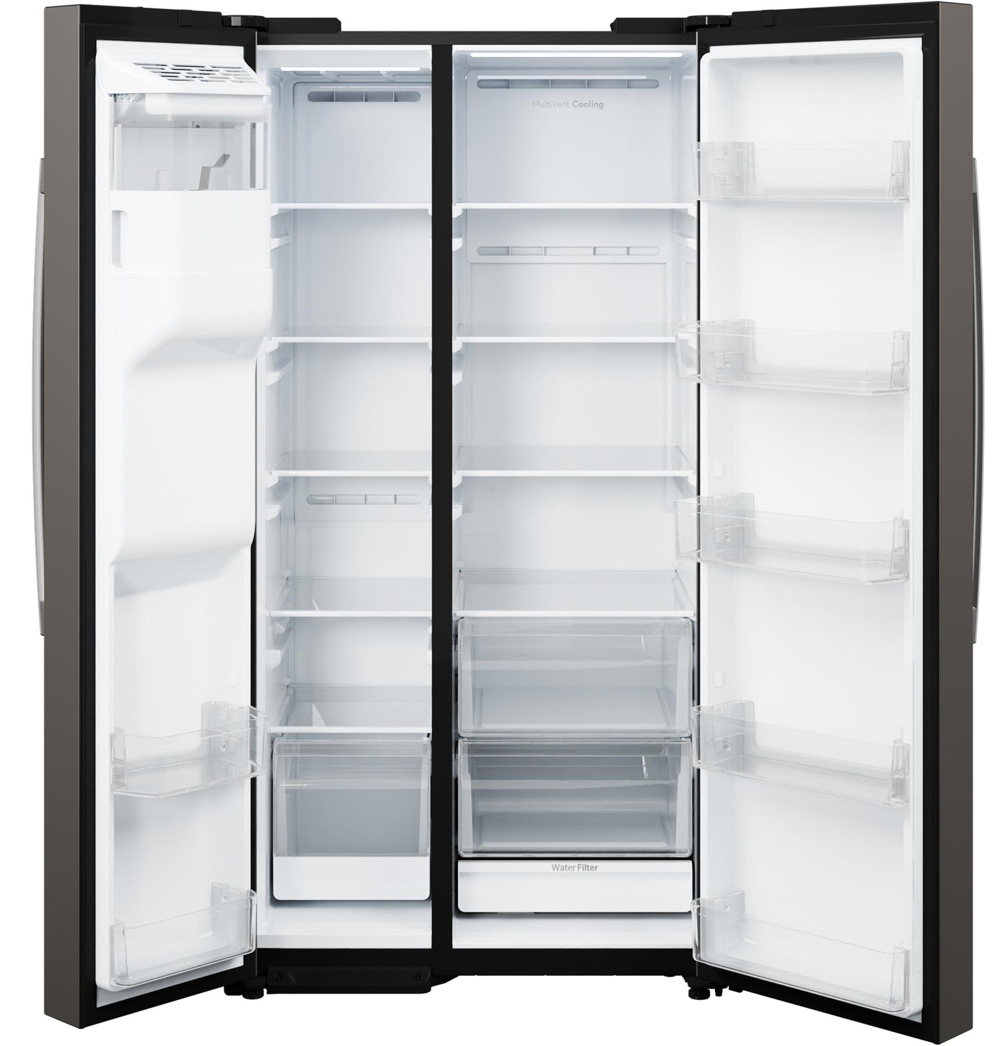 GSS28NMYES GE® 27.9 Cu. Ft. Side-By-Side Refrigerator with Extra Tall Dispenser and In-Door Icemaker