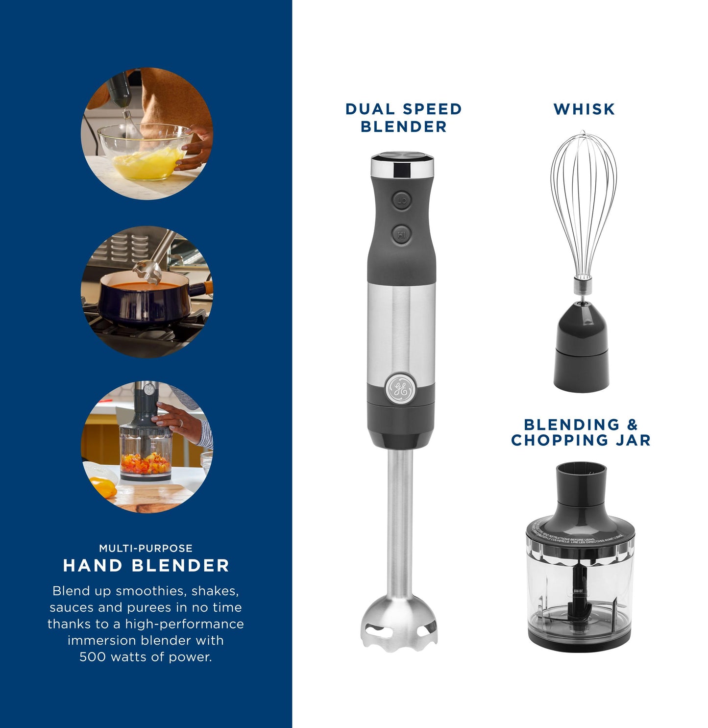 G8H1AASSPSS GE Immersion Blender with Accessories