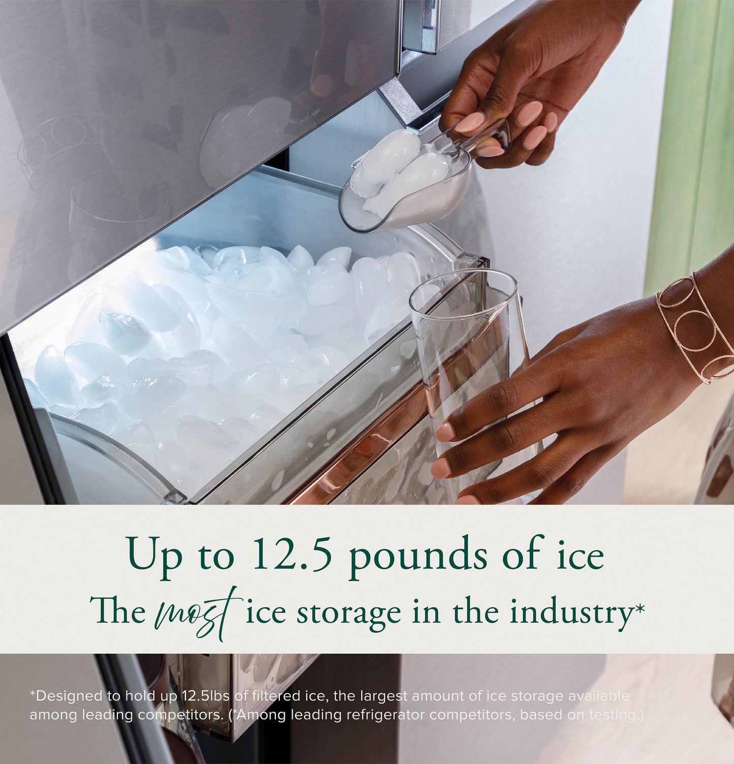 Cafe CHE23DM5WS5 CAF(EBACK)™ ENERGY STAR® 22.9 Cu. Ft. Smart Counter-Depth Quad-Door Refrigerator in Platinum Glass with Dual-Dispense AutoFill Pitcher