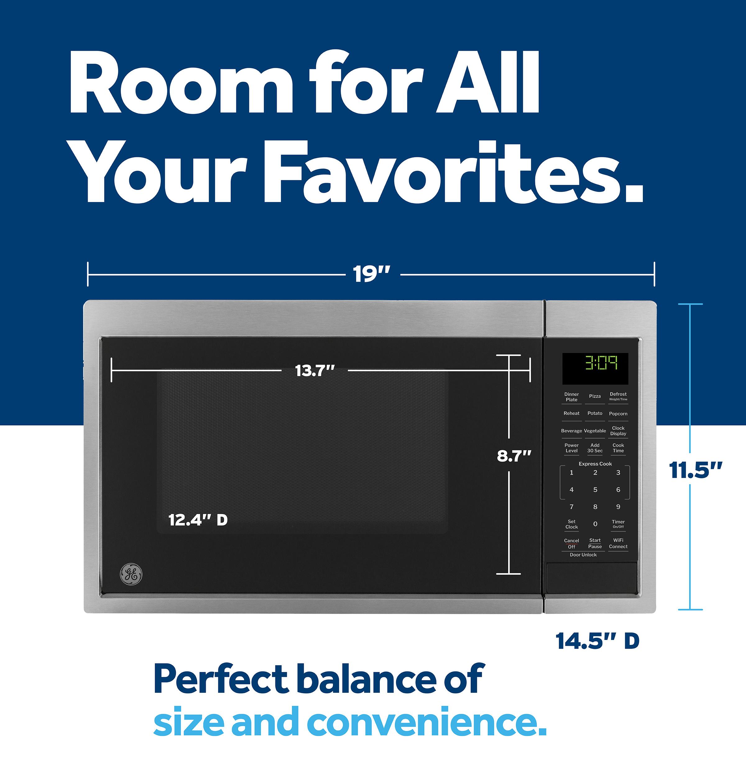 GCST09U1WSS GE® 0.9 Cu. Ft. Capacity Smart Countertop Microwave Oven with Scan-To-Cook Technology