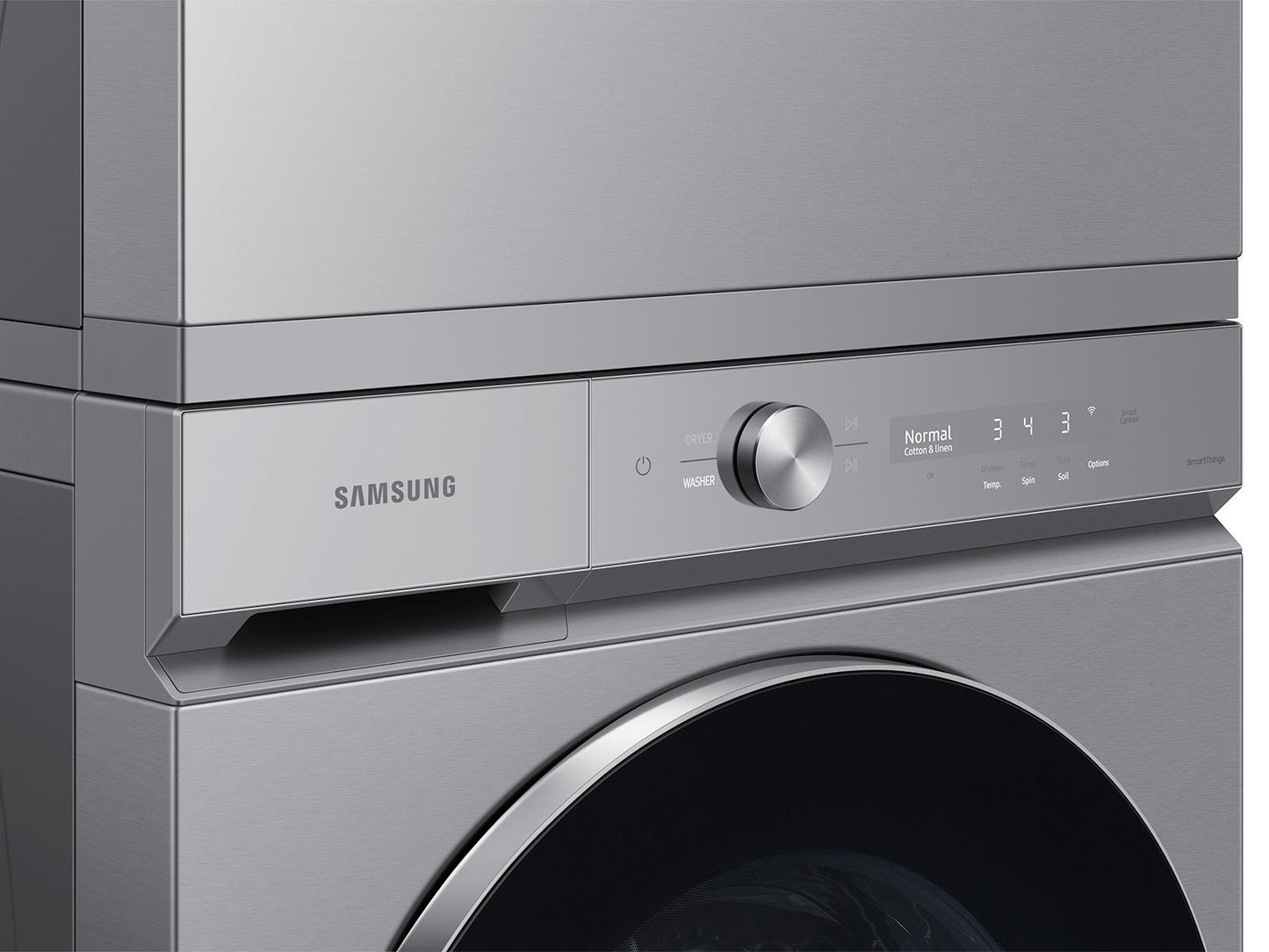 Samsung WF53BB8900AT Bespoke 5.3 cu. ft. Ultra Capacity Front Load Washer with AI OptiWash™ and Auto Dispense in Silver Steel