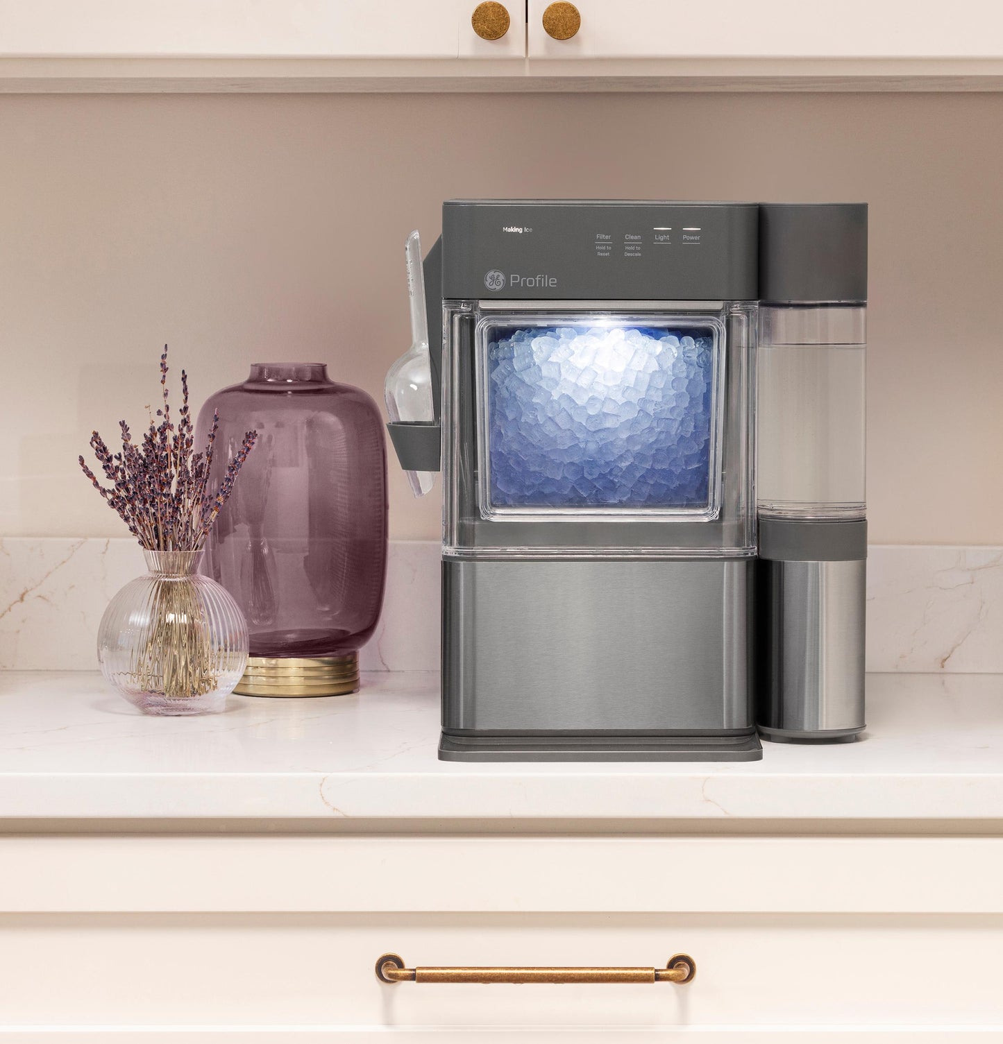 P4NM25PZSG GE Profile Opal Mini Pro Nugget Ice Maker with Side Tank