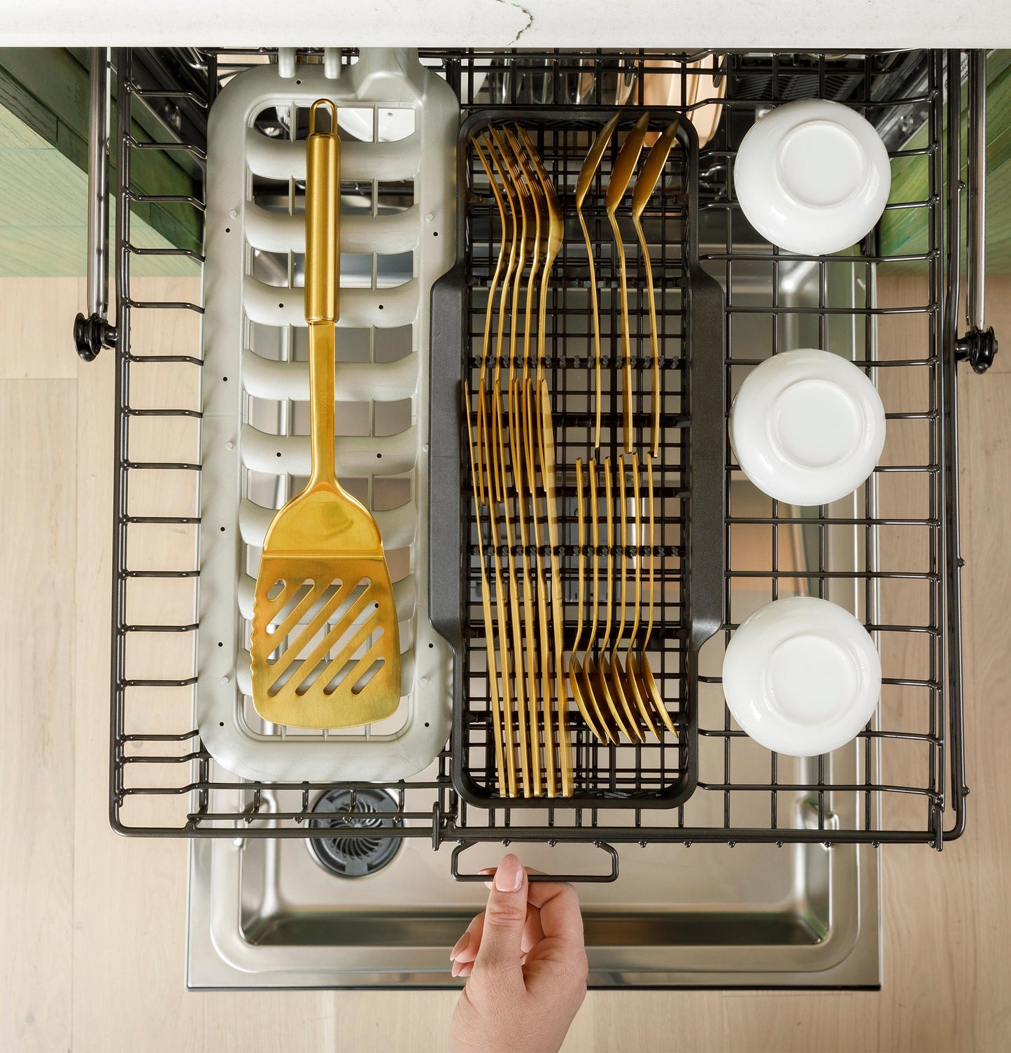 Cafe CDT888P4VW2 CAF(EBACK)™ CustomFit ENERGY STAR Stainless Interior Smart Dishwasher with Ultra Wash Top Rack and Dual Convection Ultra Dry, LED Lights, 39 dBA