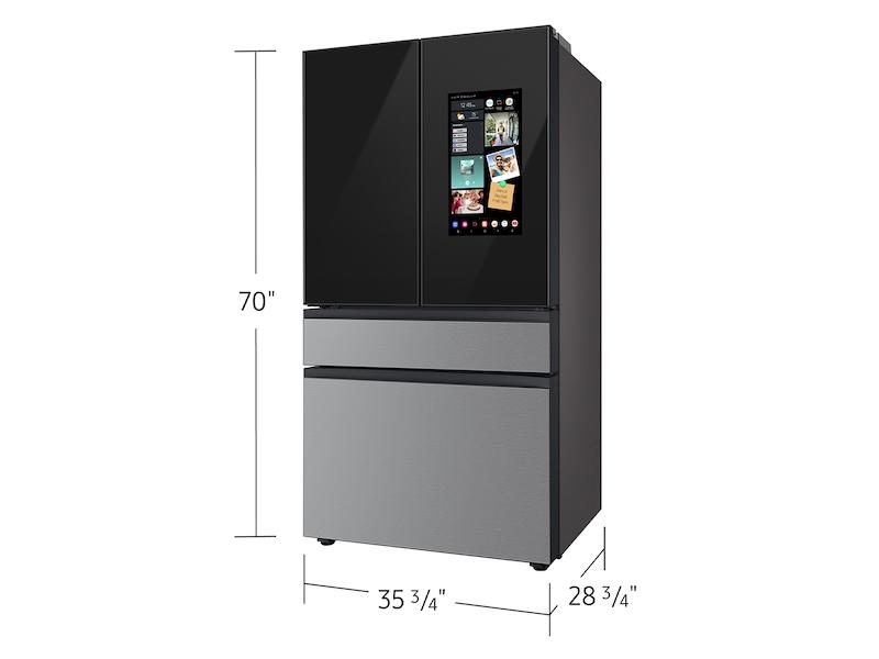 Samsung RF29BB8900QK Bespoke 4-Door French Door Refrigerator (29 cu. ft.) - in Charcoal Glass Top and Family Hub™ Panels with Stainless Steel Middle and Bottom Panels