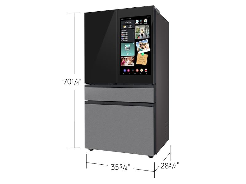 Samsung RF90F23AECR Bespoke 23 cu. ft. Counter Depth 4-Door French Door Refrigerator with AI Family Hub™+ & AI Vision Inside™ in Charcoal Glass and Stainless Steel