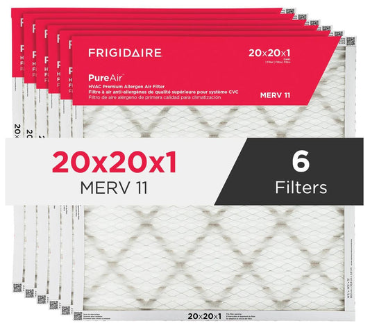 Frigidaire HVAC2020116 PureAir® 20" x 20" x 1" MERV 11 Premium Allergen Air Filter - 6 Pack