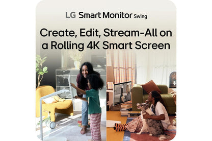 Lg 32U889SAW 32 Inch 4K UHD IPS Touchscreen Smart Monitor Swing with Rolling Stand