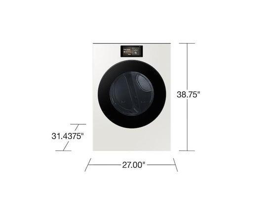 Samsung DV90F53AGY 7.6 cu. ft. Bespoke AI Ultra Capacity Front Load Gas Dryer with AI Home and AI OptiDry+ in Ivory