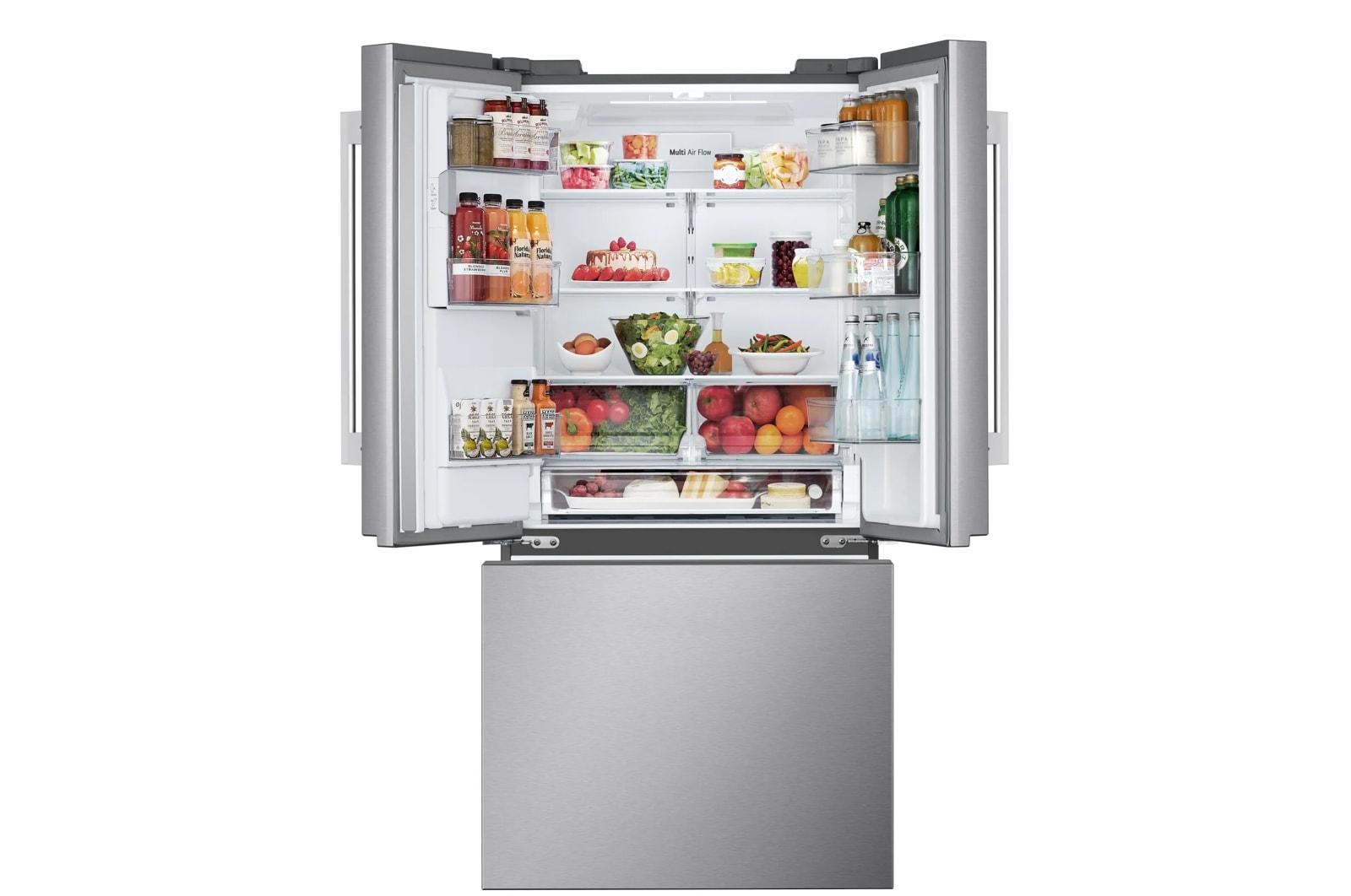 Lg LF25H6330S 25 cu.ft. 3-Door French Door Refrigerator with Hybrid Handle Design and External Ice and Water Dispenser