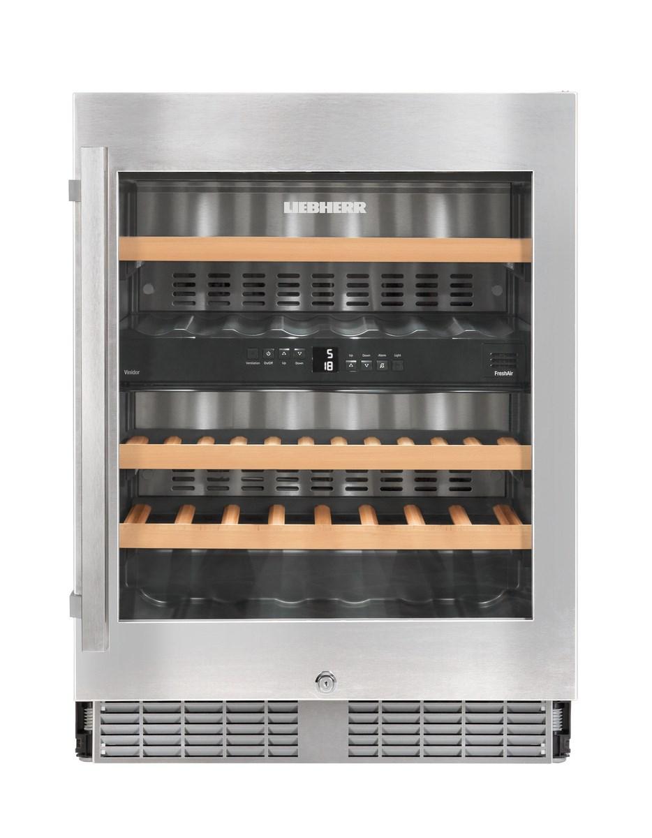Liebherr WU3400 Undercounter Wine Cabinet, 24", Lock, 2 Zone, Reversible Door