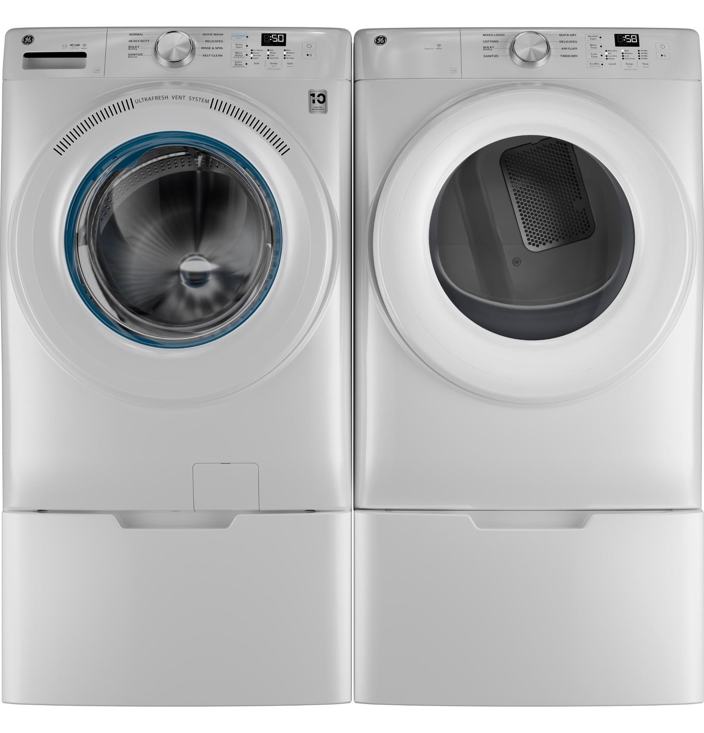 GFD35GSSYWW GE® ENERGY STAR® 7.8 cu. ft. Capacity Smart Front Load Gas Dryer