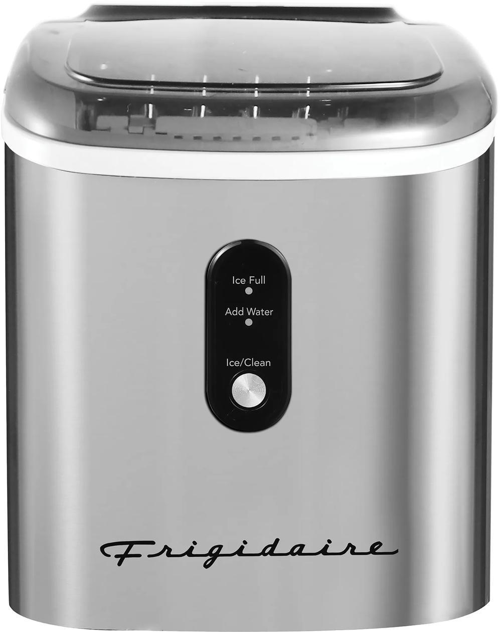 Frigidaire EFIC103SC 26-lb Retro Countertop Ice Maker with Self-Clean - Stainless Steel