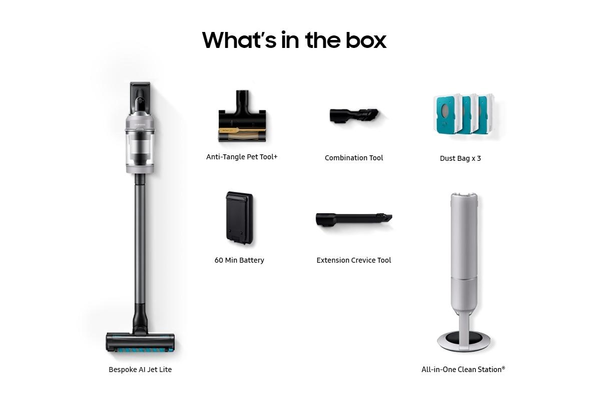 Samsung VS80F28DMP Bespoke AI Jet Stick All-in-One Station®  AI Cleaning Mode 2.0  280AW Suction