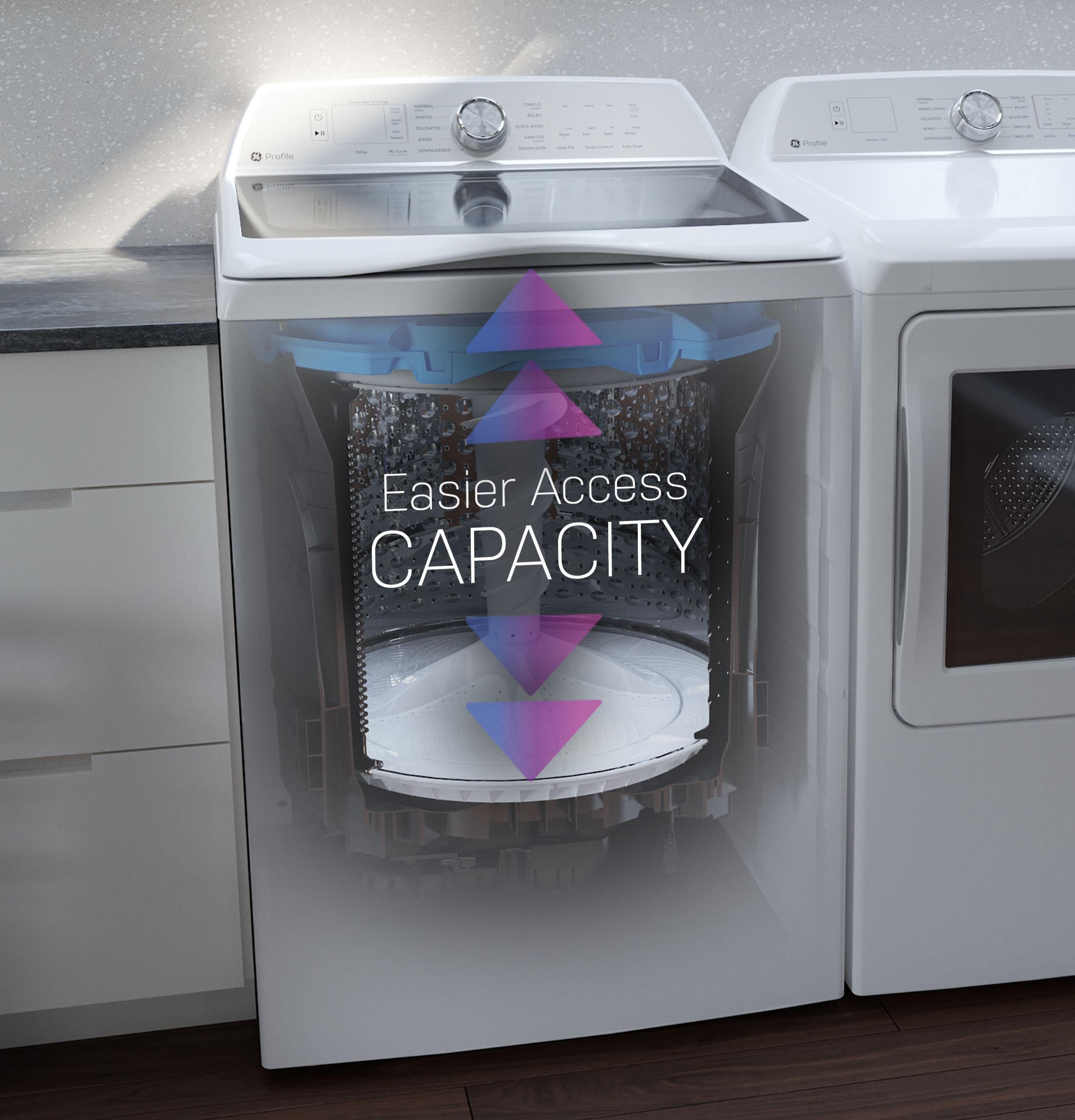 PTW800BPWRS GE Profile™ ENERGY STAR® 5.4 cu. ft. Capacity Washer with Smarter Wash Technology and Adaptive SmartDispense