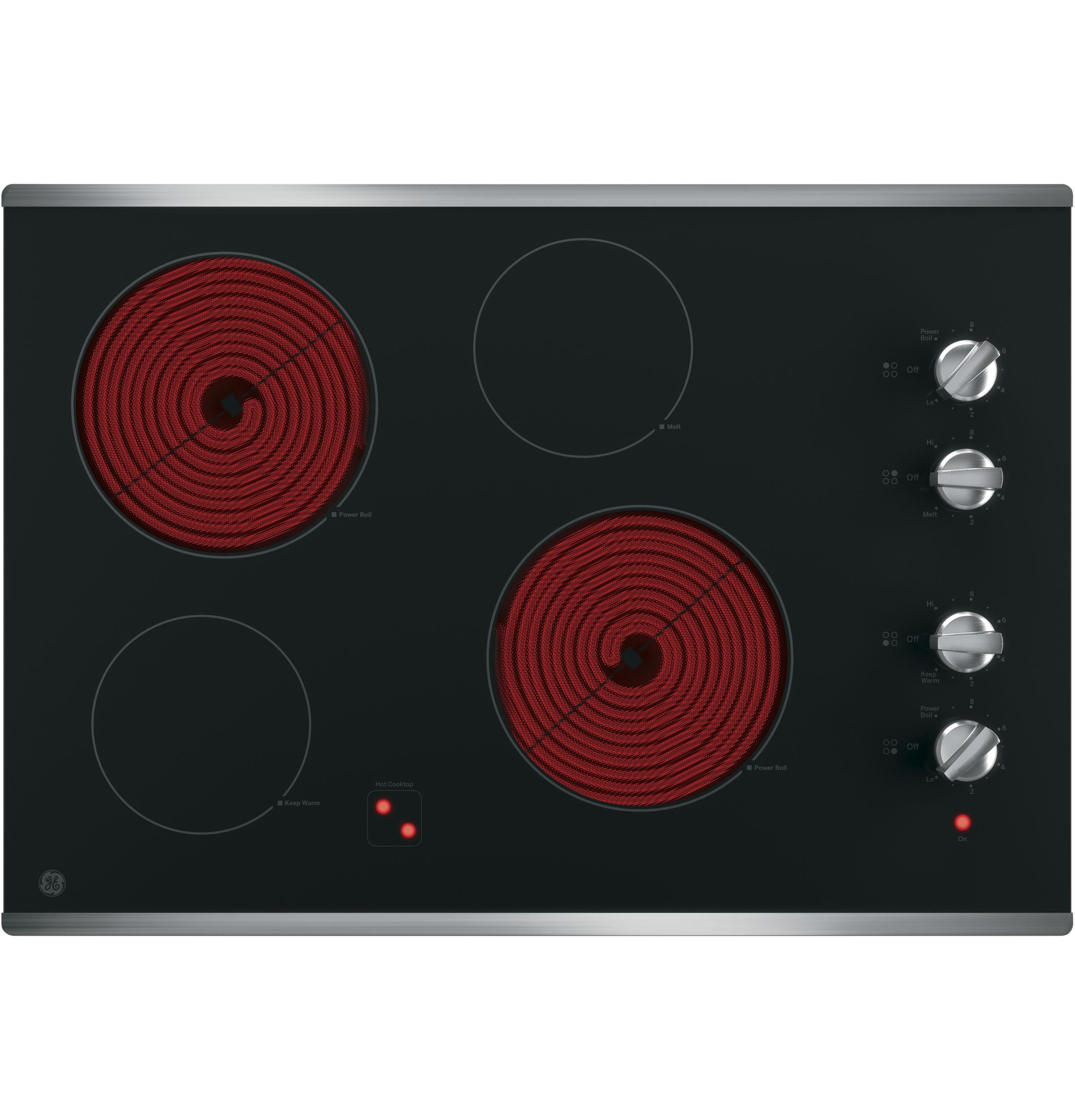 JP3030SWSS GE® 30" Built-In Knob Control Electric Cooktop