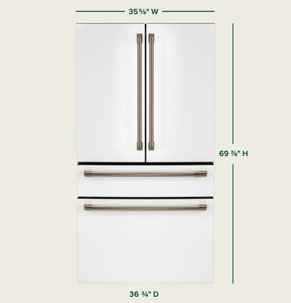 Cafe CGE29DP4TW2 CAF(EBACK)™ ENERGY STAR® 28.7 Cu. Ft. Smart 4-Door French-Door Refrigerator With Dual-Dispense AutoFill Pitcher