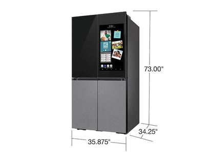 Samsung Bespoke 4-Door Flex™ Refrigerator (29 cu. ft.) with Family Hub™  in Charcoal Glass Top and Stainless Steel Bottom Panels