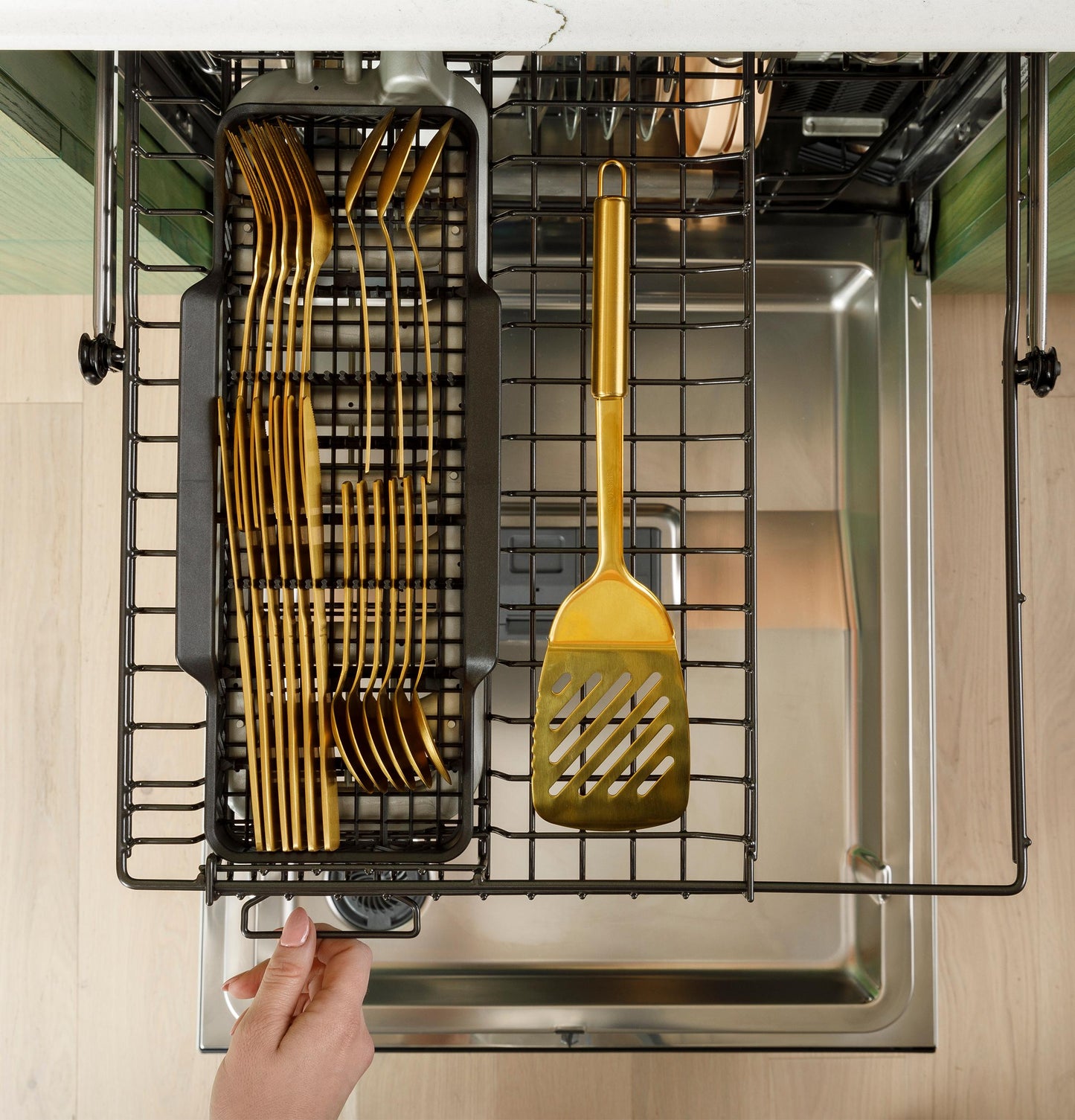 Cafe CDT888P4VW2 CAF(EBACK)™ CustomFit ENERGY STAR Stainless Interior Smart Dishwasher with Ultra Wash Top Rack and Dual Convection Ultra Dry, LED Lights, 39 dBA