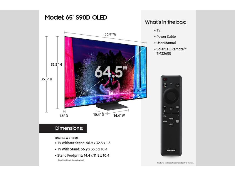 Samsung QN65S90DAFXZA 65" Class OLED S90D