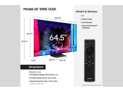 Samsung QN65S90DAFXZA 65" Class OLED S90D