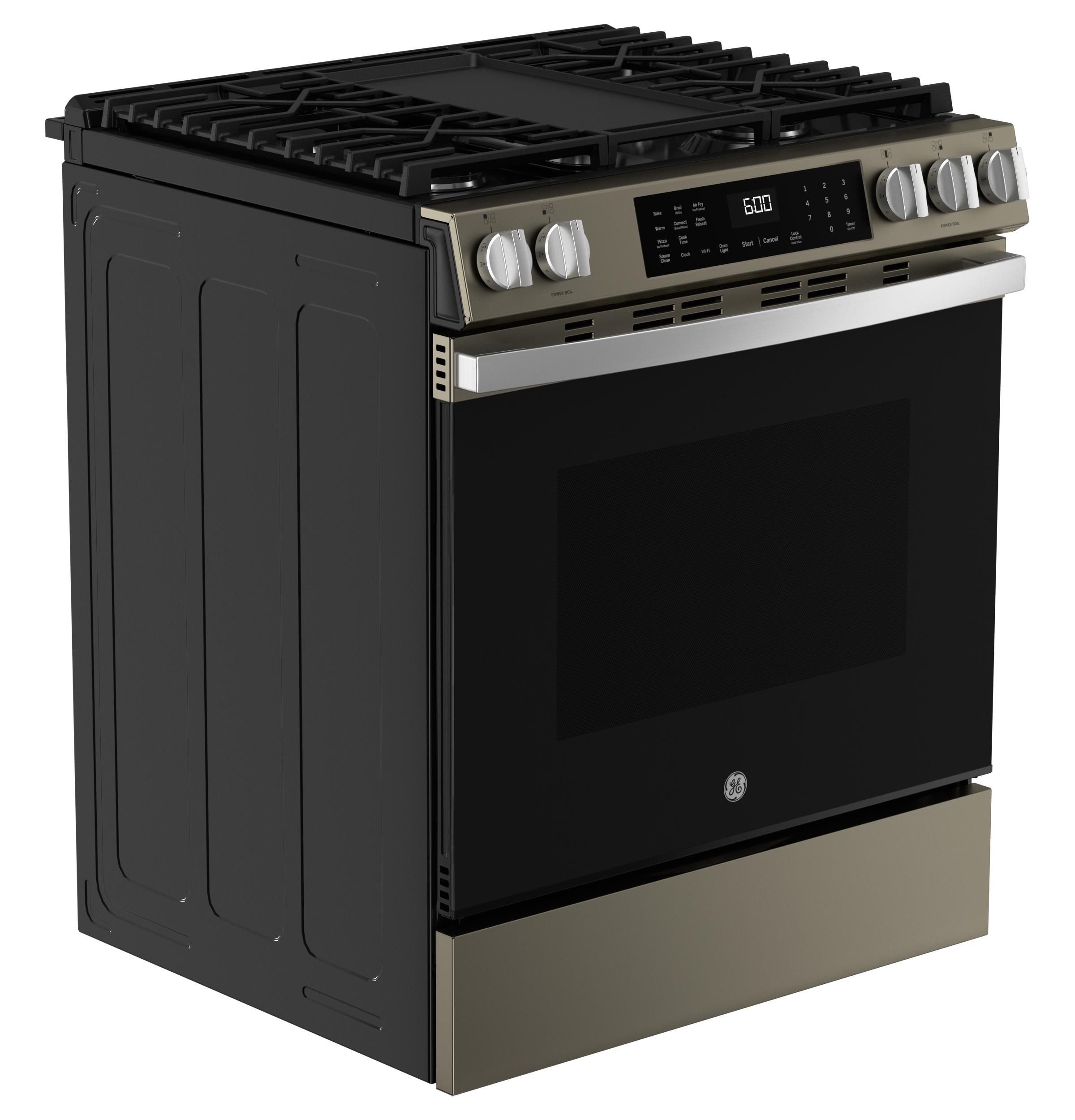 GGS600AVES GE® 30" Slide-In Front-Control Convection Gas Range with No Preheat Air Fry and EasyWash™ Oven Tray