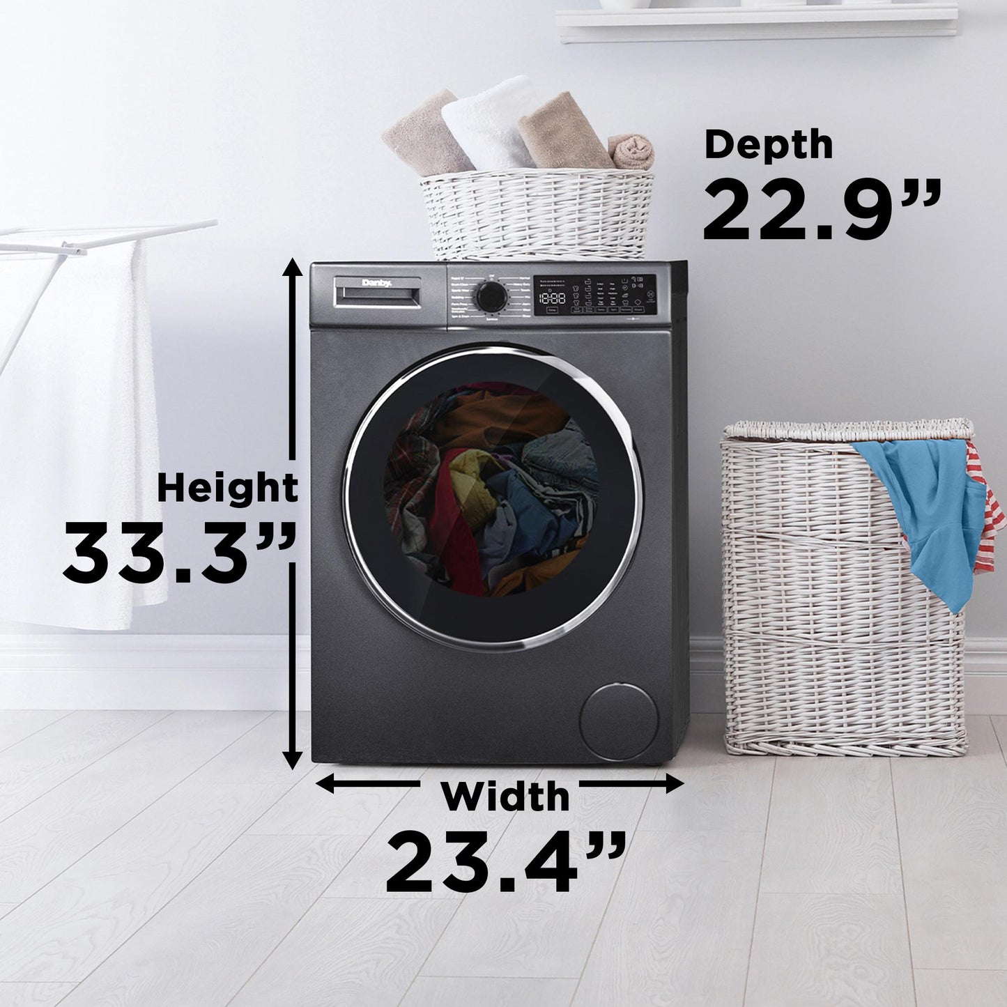 DWM022D1DSDB Danby 2.2 cu. ft. 24" Front Load Washing Machine