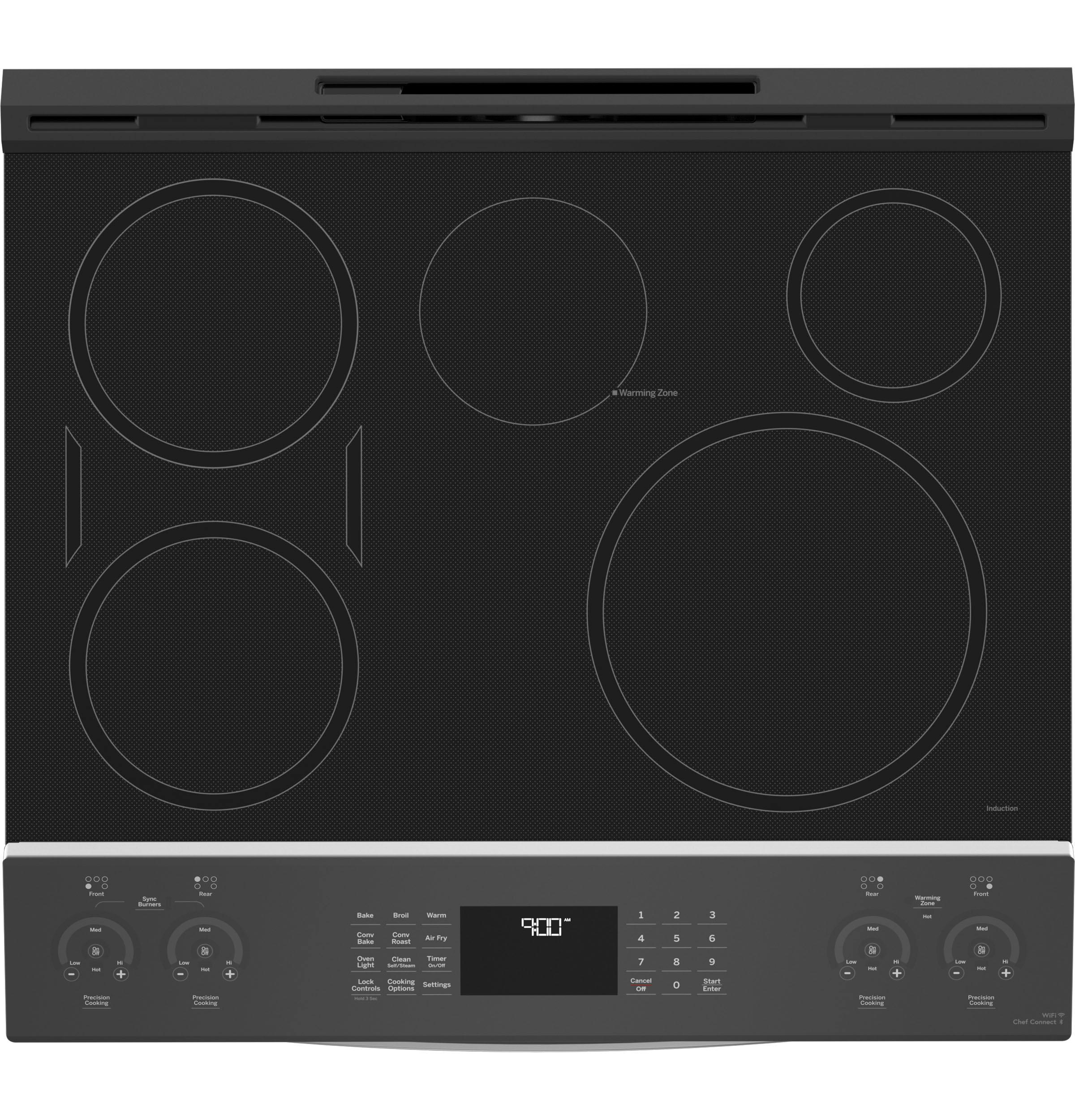 PHS93EYPFS GE Profile™ ENERGY STAR® 30" Smart Slide-In Fingerprint Resistant Front-Control Induction and Convection Range with No Preheat Air Fry