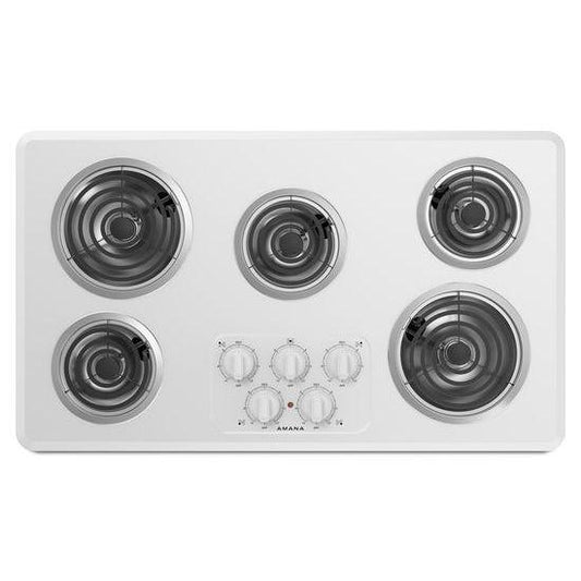 36-inch Electric Cooktop with 5 Elements - white