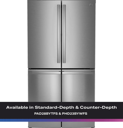 PHD23BYWFS GE Profile™ ENERGY STAR® 22.9 Cu. Ft. Counter-Depth Quad-Door Refrigerator with Dual-Dispense AutoFill Pitcher and Door in Door