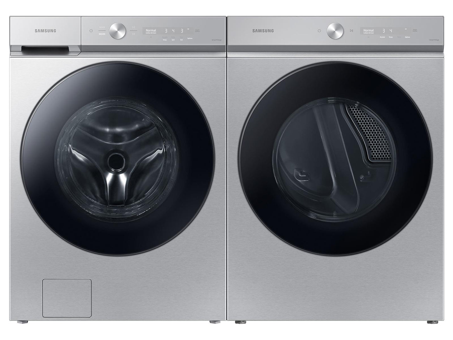 Samsung WF53BB8700AT Bespoke 5.3 cu. ft. Ultra Capacity Front Load Washer with Super Speed Wash and AI Smart Dial in Silver Steel