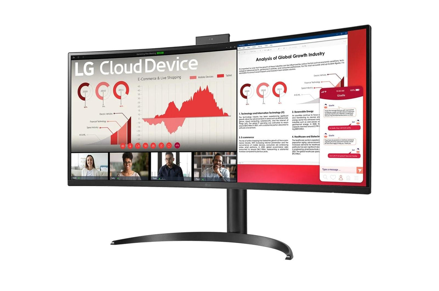 Lg 34CR651N6P 34" Curved AIO Thin Client with Intel Pentium Quad Core, 8GB DDR, 16GB eMMC, USB2.0, USB Type-C, Tilt Height Adjust