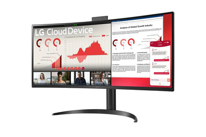Lg 34CR651N6P 34" Curved AIO Thin Client with Intel Pentium Quad Core, 8GB DDR, 16GB eMMC, USB2.0, USB Type-C, Tilt Height Adjust
