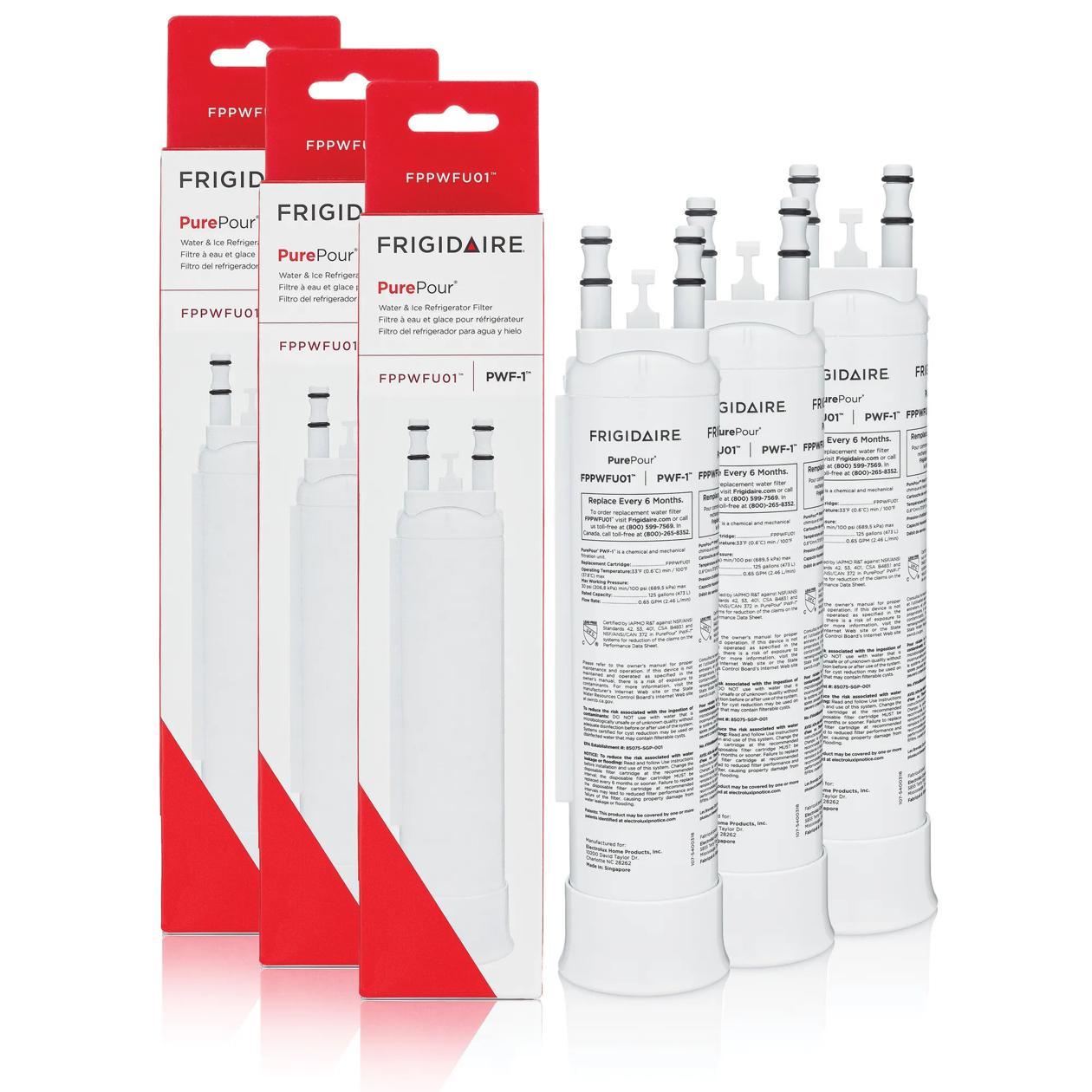 Frigidaire FPPWFU013PAK PurePour™ Water and Ice Refrigerator Filter PWF-1™ - Set of 3